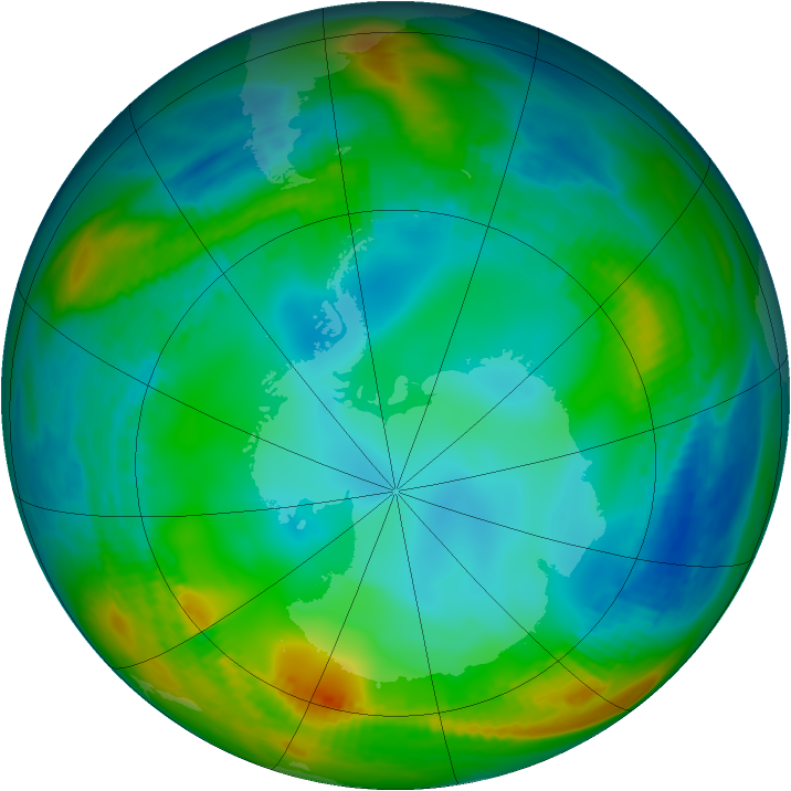 Antarctic ozone map for 30 May 1979